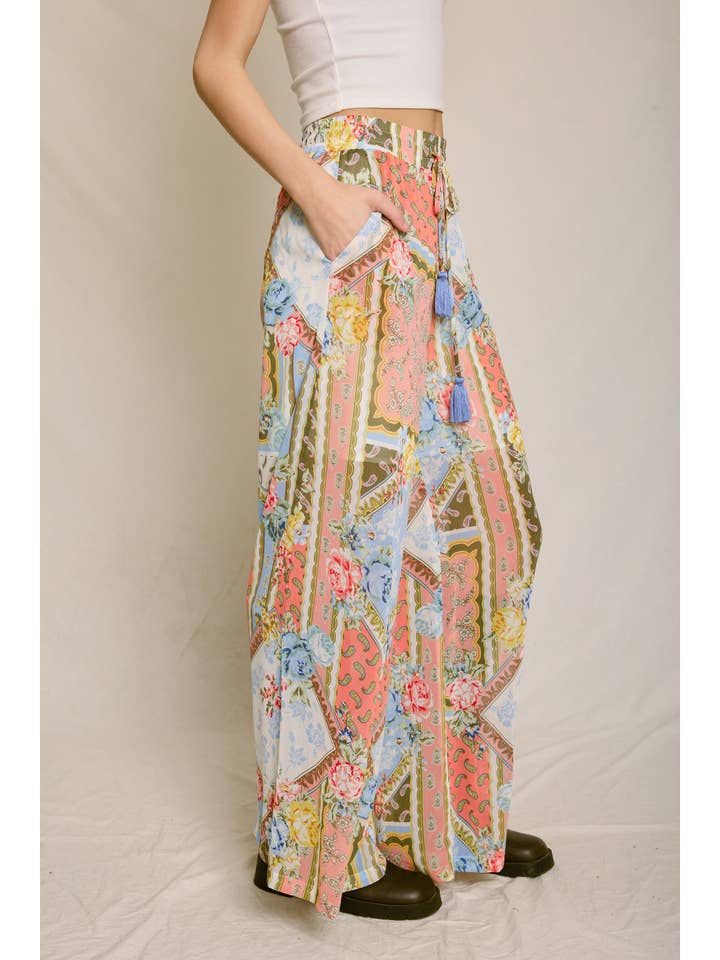 BEL AIR ROSE Sunset Symphony Wide Leg Pull On Pants (1) for wholesale on Faire1