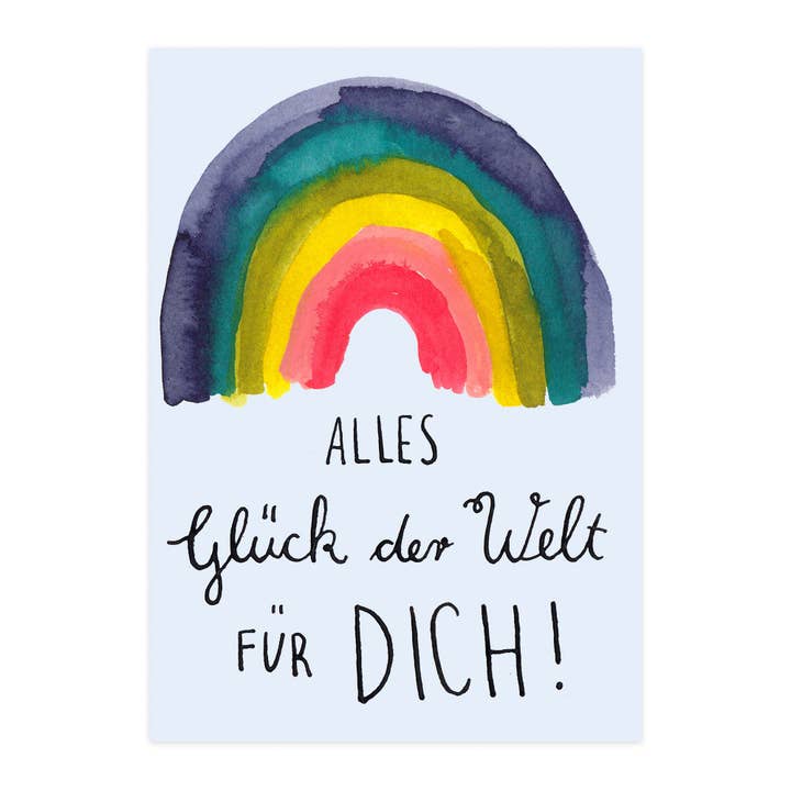 Cartão dobrável "Toda a sorte do mundo PARA TI!" por atacado de paruspaper. nutzfeine papeterie