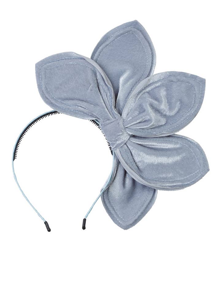 Five Petals Velvet Headband - Antique Blue for wholesale by Project 6 NY Kids