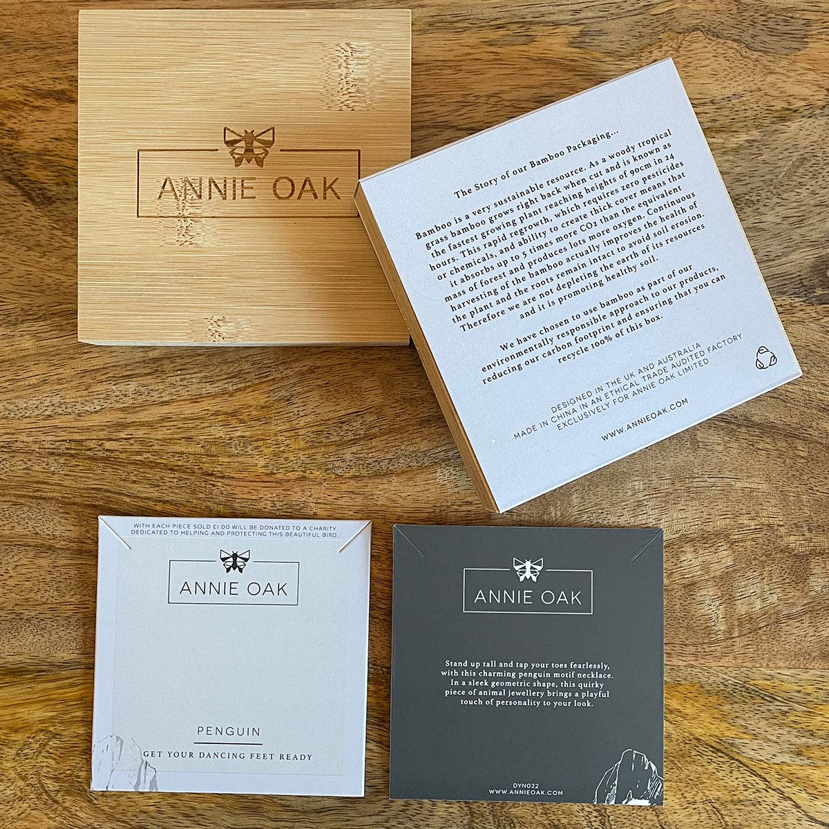 Annie Oak – wholesale Pendant/charm necklace – Penguin Geometric Necklace Silver2