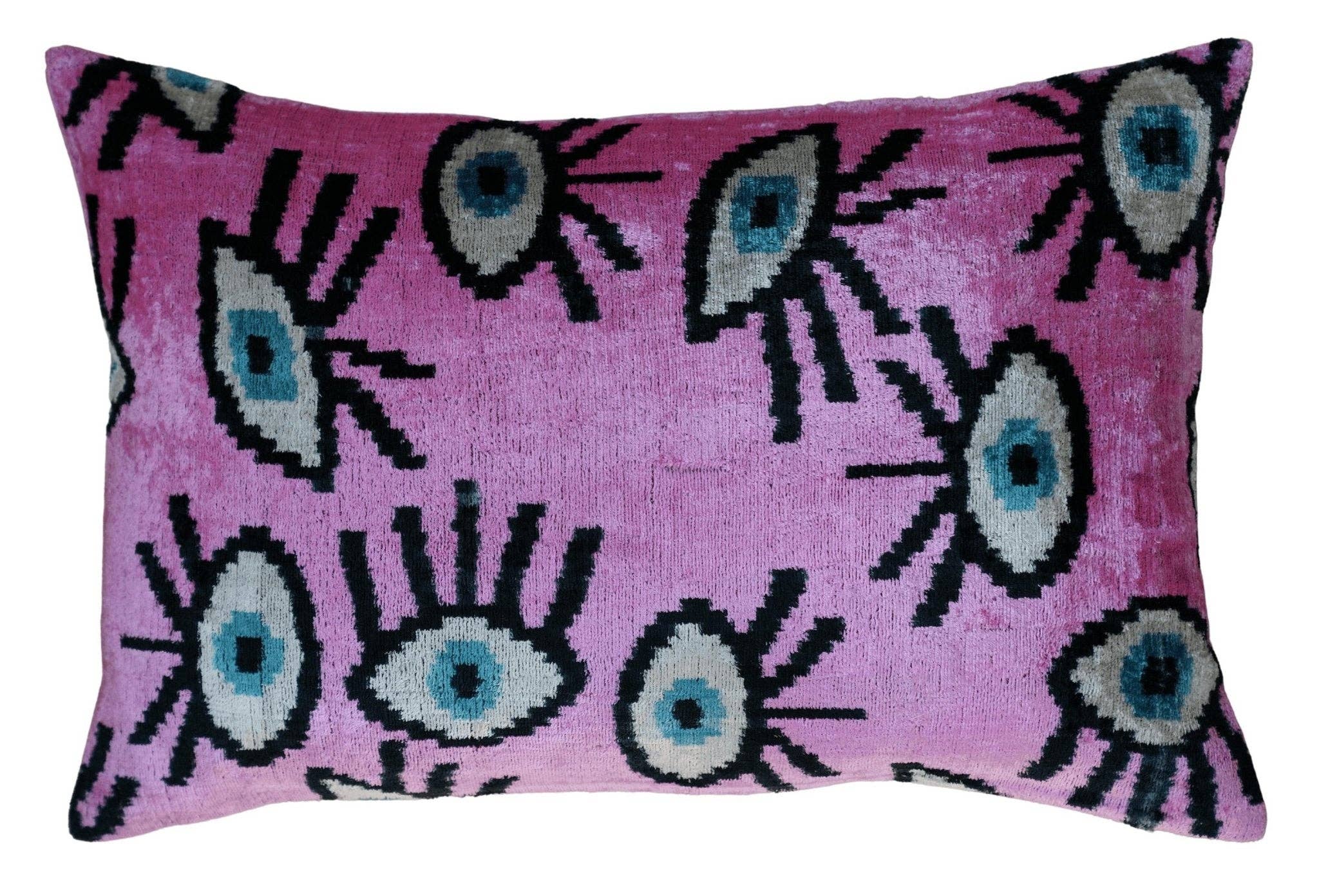 Canvello - Wholesale Throw/Decorative Pillow - Canvello Handmade Luxury Handmade Velvet Silk Evil Eye Throw Pillow With Down Insert5
