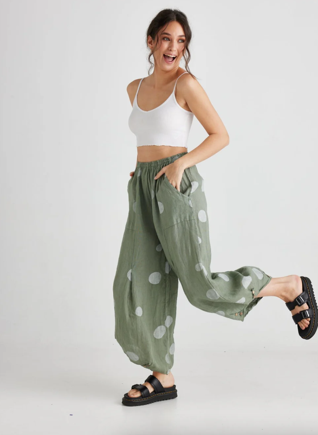 Miss Rose Sister Violet – wholesale Byxor - Dam – DAM - Lulu linneprickiga byxor19