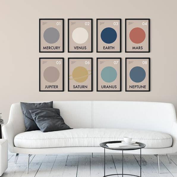 Solar System | Planets Set - Contemporary Art Print SET OF 8 for wholesale by Sera/Lina