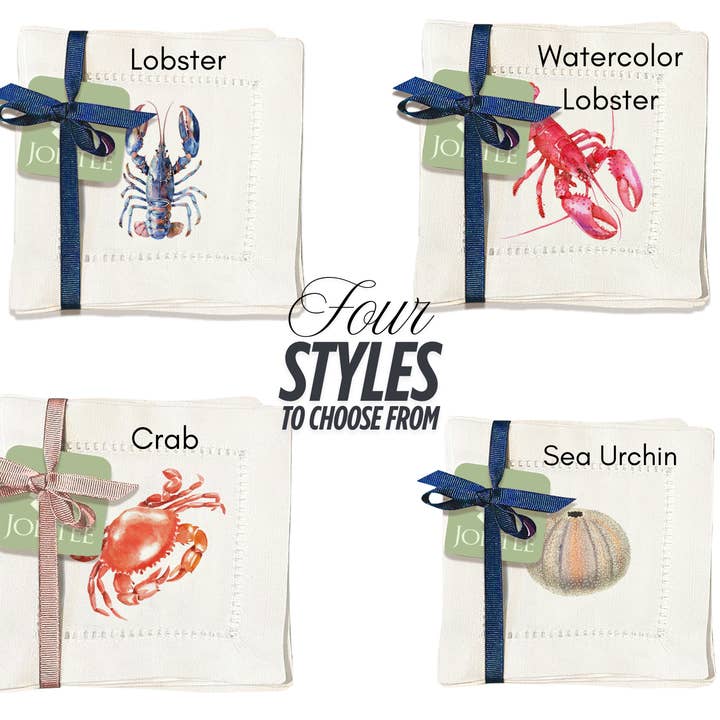 Serviettes à jours - Oceanlife, quatre styles au choix pour la vente par Jolitee