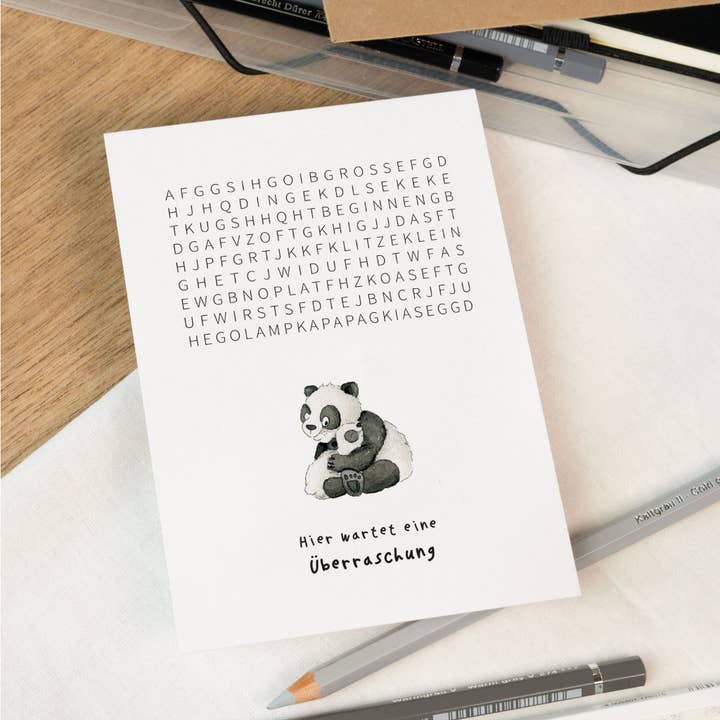 Verkündungskarte Schwangerschaft - Rätselkarte | Baby Karte für den Großhandel von Funkenbunt