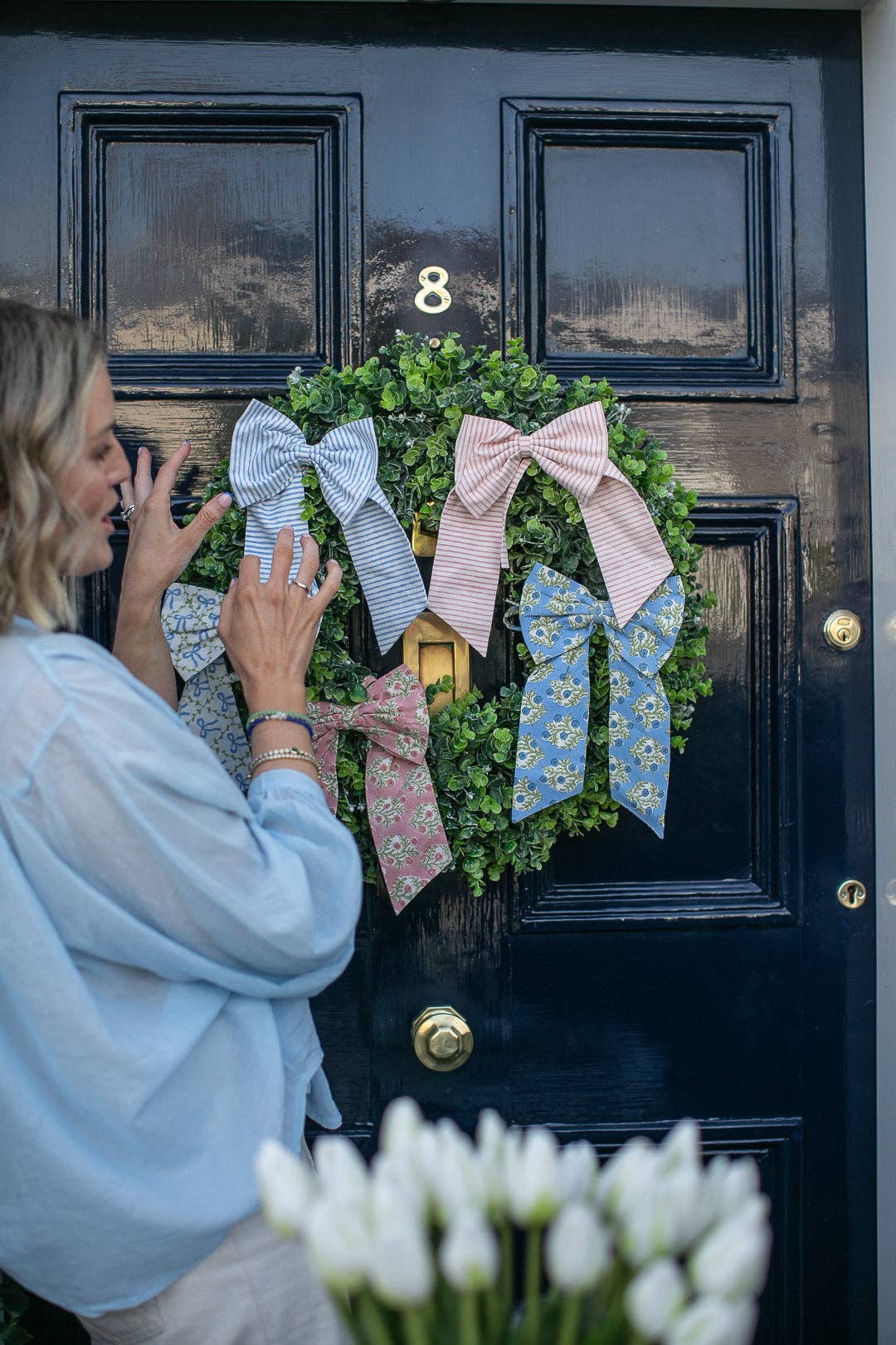 LNH EDIT - Vente Couronne - Noeuds faits main Emily Blue, deux tailles0