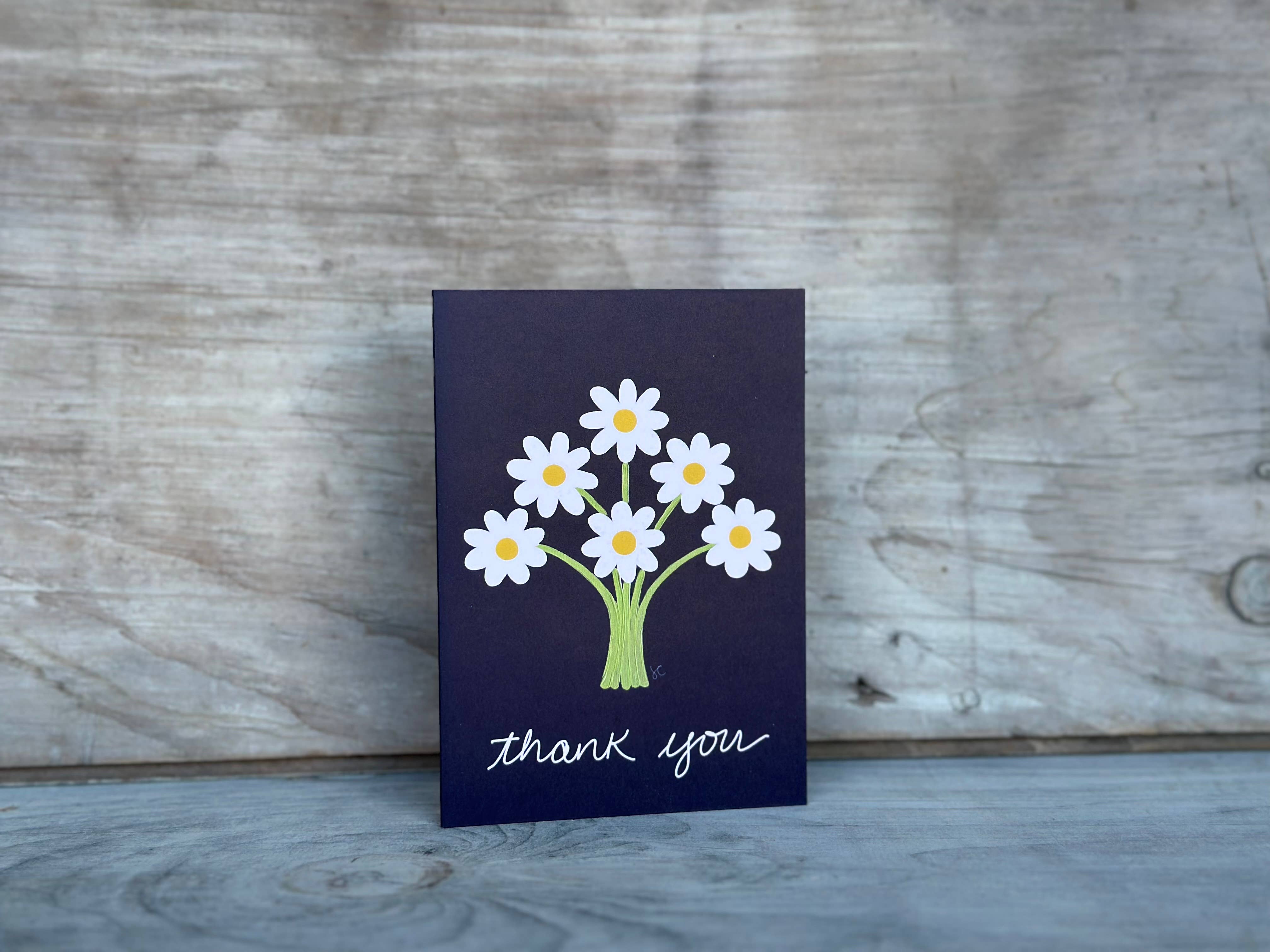 Citrus Daisy - Wholesale Thank You Card - White Daisy Thank You2