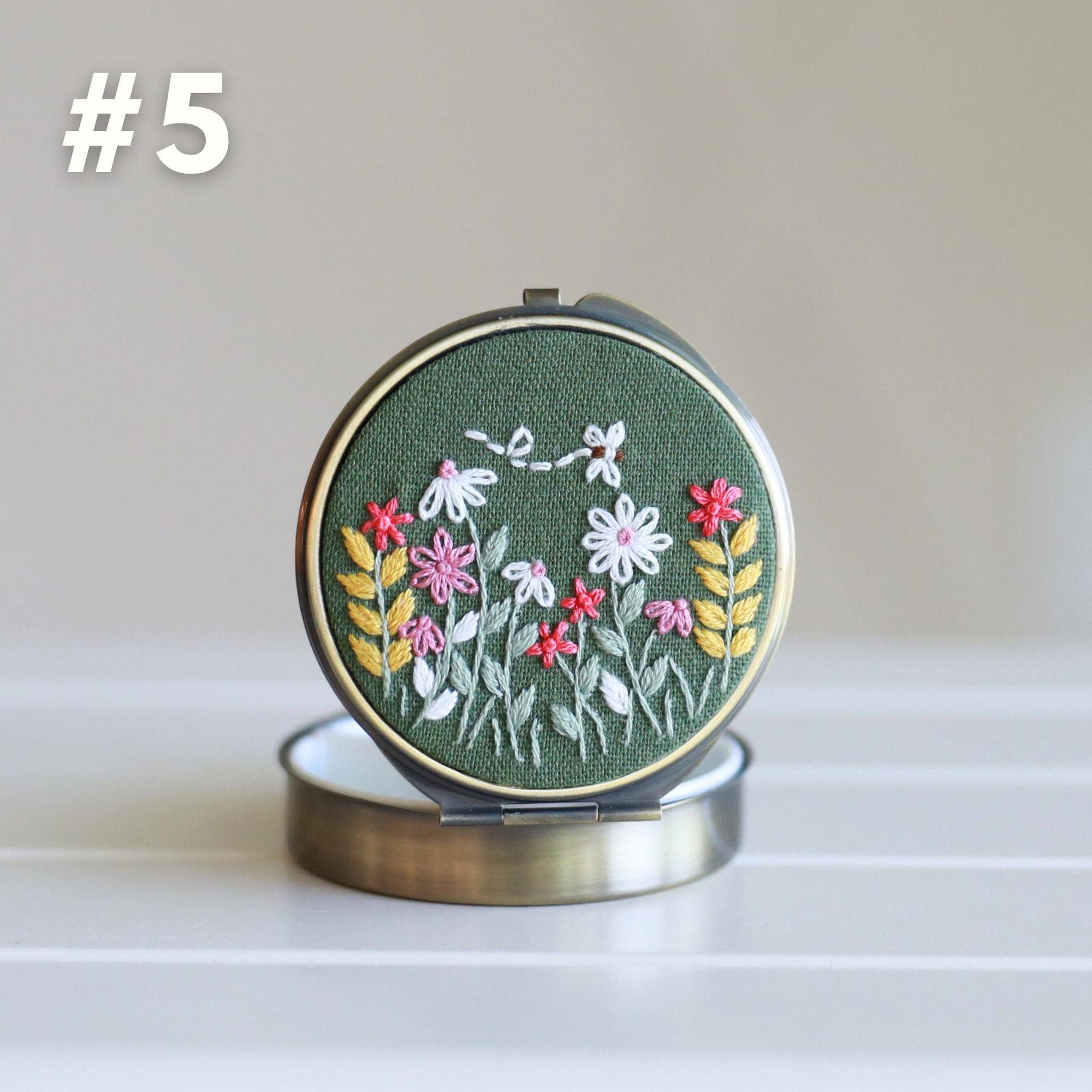 Finer Embroidery – wholesale Jewellery box/organiser – Floral Embroidered Jewelry Box with Mirror4