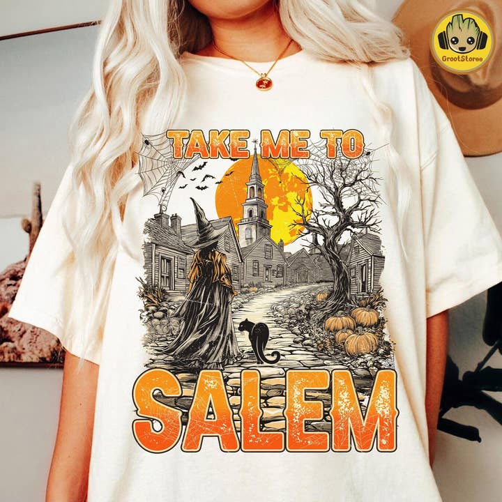 Retro Witches Halloween T-Shirt, Take Me To Salem Sweatshirt for wholesale by CVH DREAMY LTD