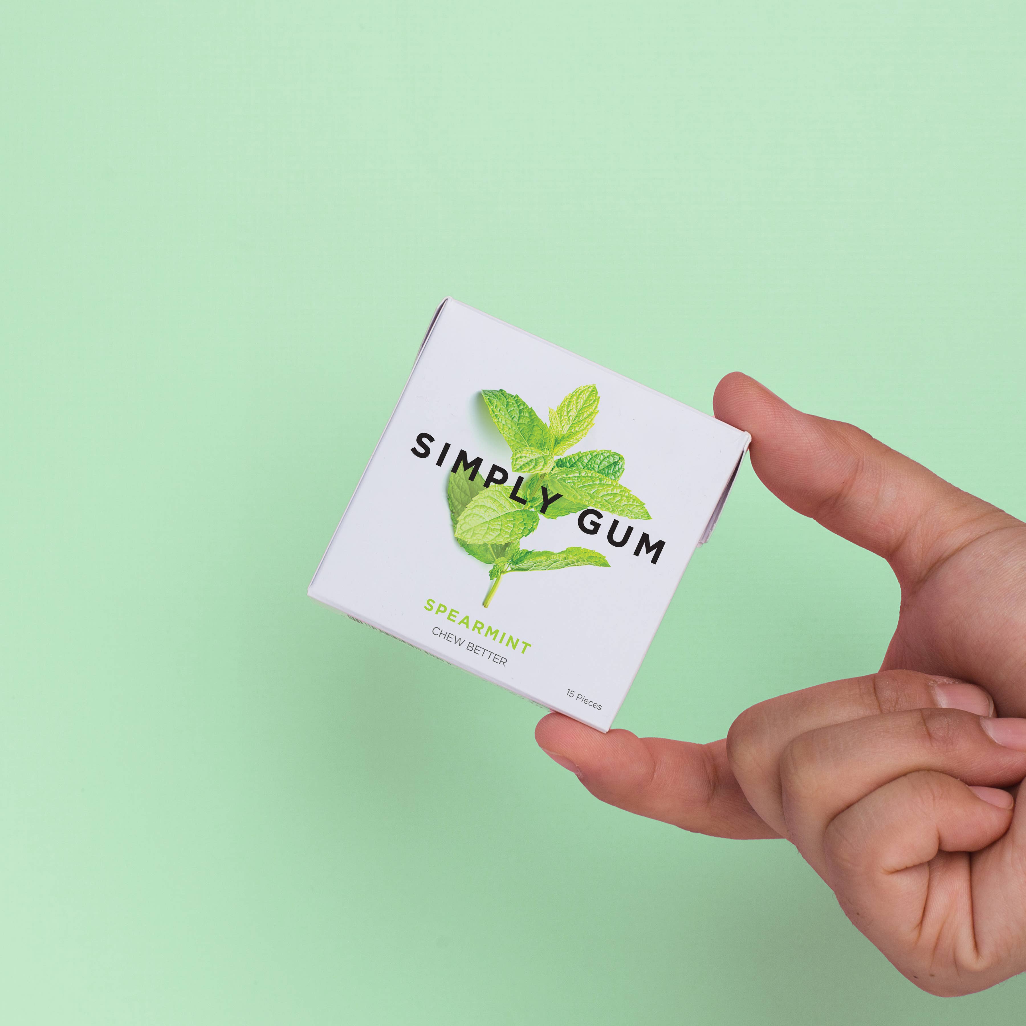 Simply Gum - Wholesale Chewing Gum - Spearmint Chewing Gum - Natural + Plastic-Free | 12 Pack4