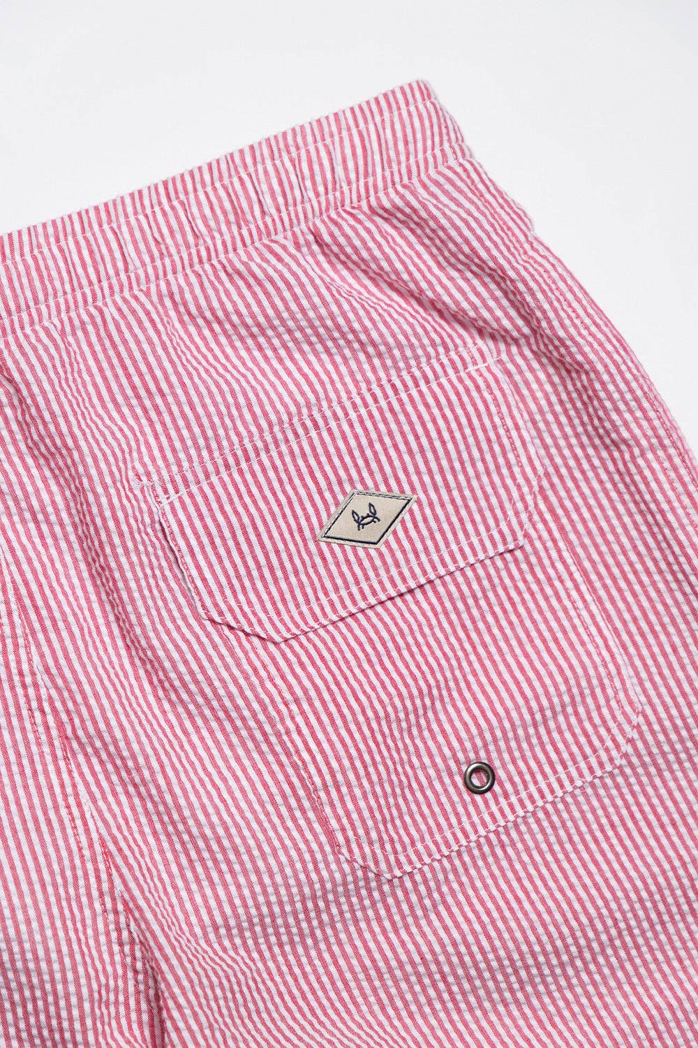 Custi Mikelo: Men's Clothing & Christmas Gifts - Wholesale Swim Shorts - Men's - Red Seersucker Swimsuit4