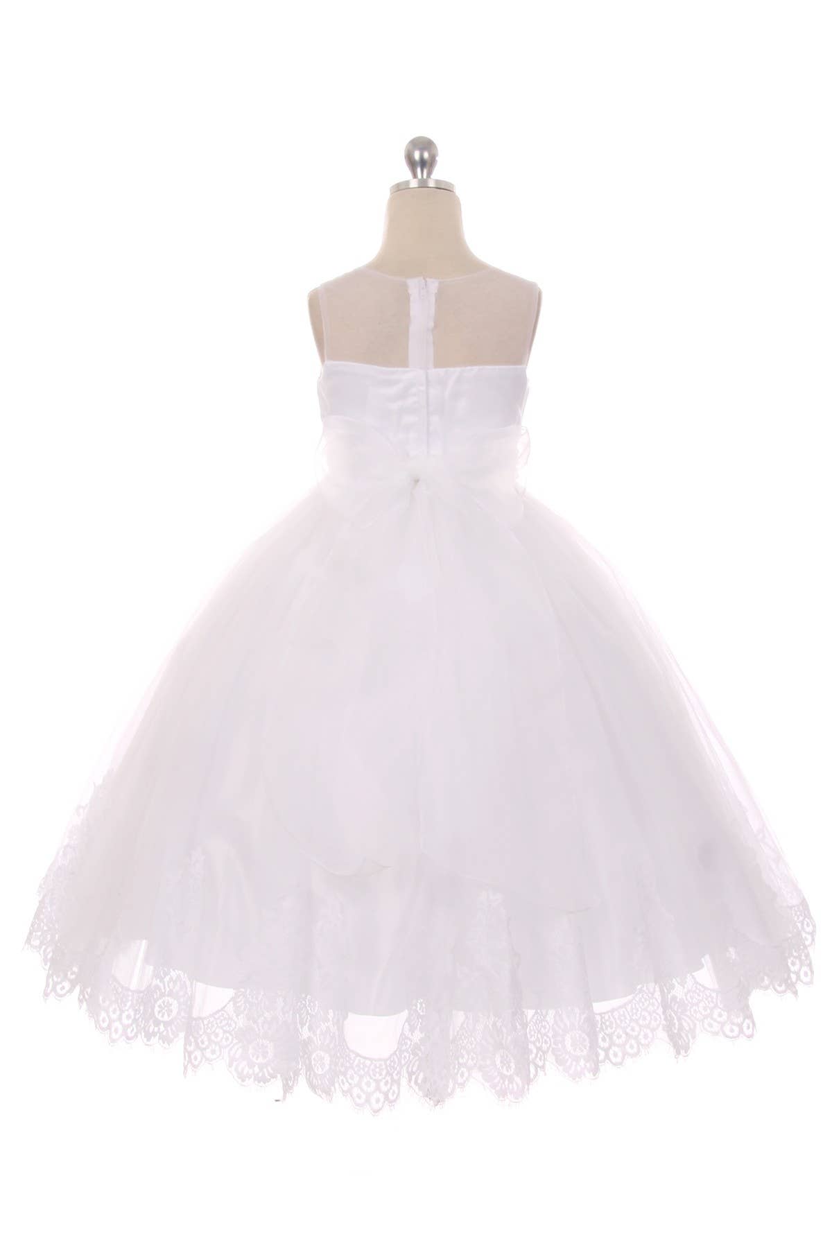 Kid's Dream - Wholesale Dress - Kids - Lace Appliqué Illusion Bateau Girls Dress9