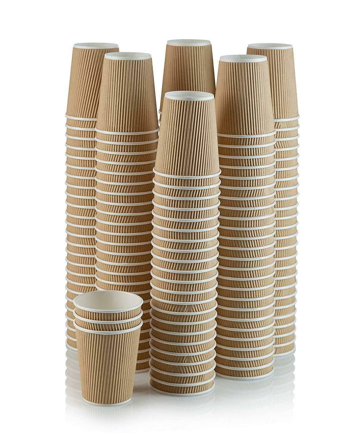 singleware – wholesale Engångskopp – Set med 150 Ripple Isolerade Kraft 8-oz Pappersmuggar – Kaffe/Te Varmmuggar | 3-lagers Vågig Vägg För Bättre Isolering | Perfekt för Cappuccino, Varm Choklad eller Isdrycker0