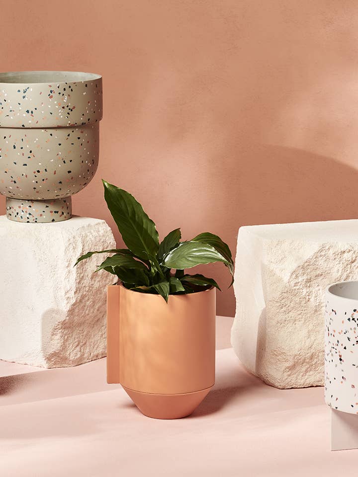 Tri Planter - White Terrazzo for wholesale by Capra Designs