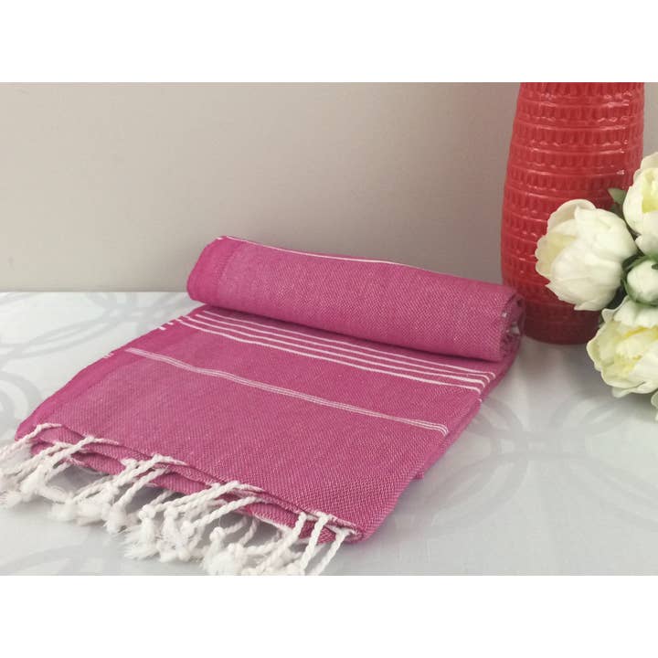 Turkish Peshtemal Towels, Pestemal Sultan Style Pink for wholesale by FabricDome
