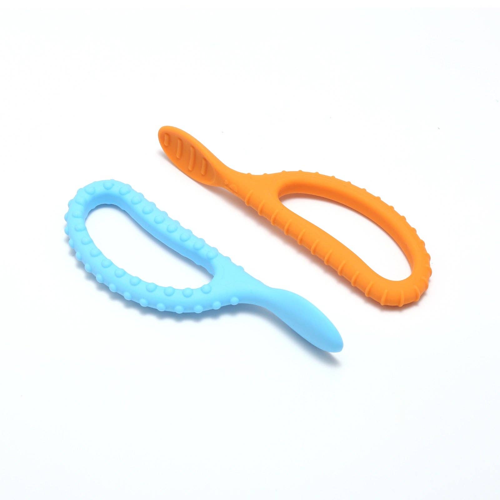 Special Supplies - Wholesale Feeding Set - Baby - Special Supplies Duo Spoon Loops Oral Motor Therapy Tools, 2 Pack, Textured Stimulation and Sensory Input Treatment for Babies, Toddlers or Kids, BPA Free Silicone with Flexible, Easy Handle-Blue & Orange2