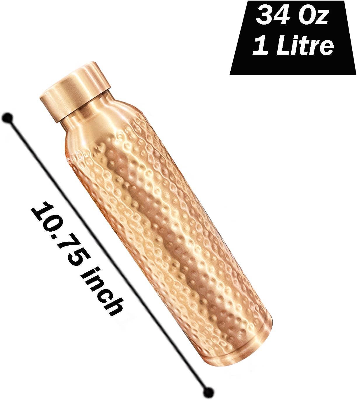 Perilla Home - Wholesale Water Bottle - Oreo Hammered Copper bottle 34OZ4