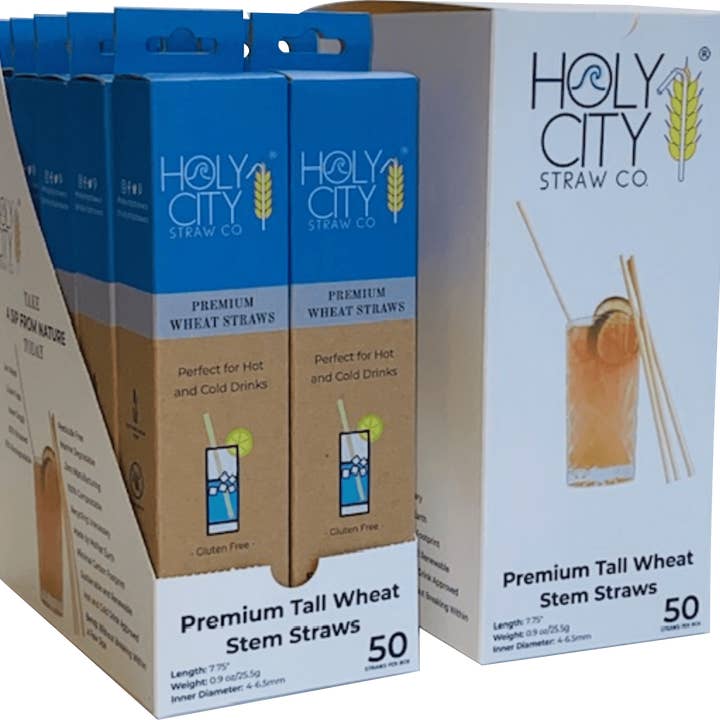 Holy City Straw Company - Wholesale Drinking Straw - Tall Wheat Drinking Straws | Inner Pack of 10 boxes | 50ct.4