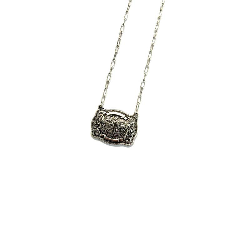 Snowing West - Wholesale Pendant/Charm Necklace - Western Belt Buckle Necklace