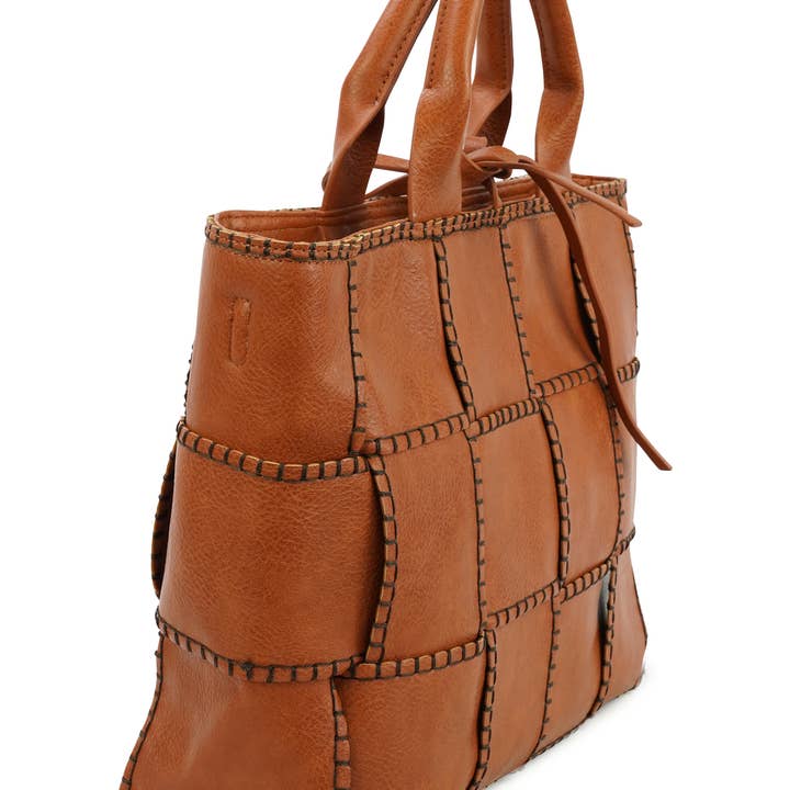 HJS - Wholesale Top Handle Bag - Women's - Handbag 'SADLE' - Noble in braided design3