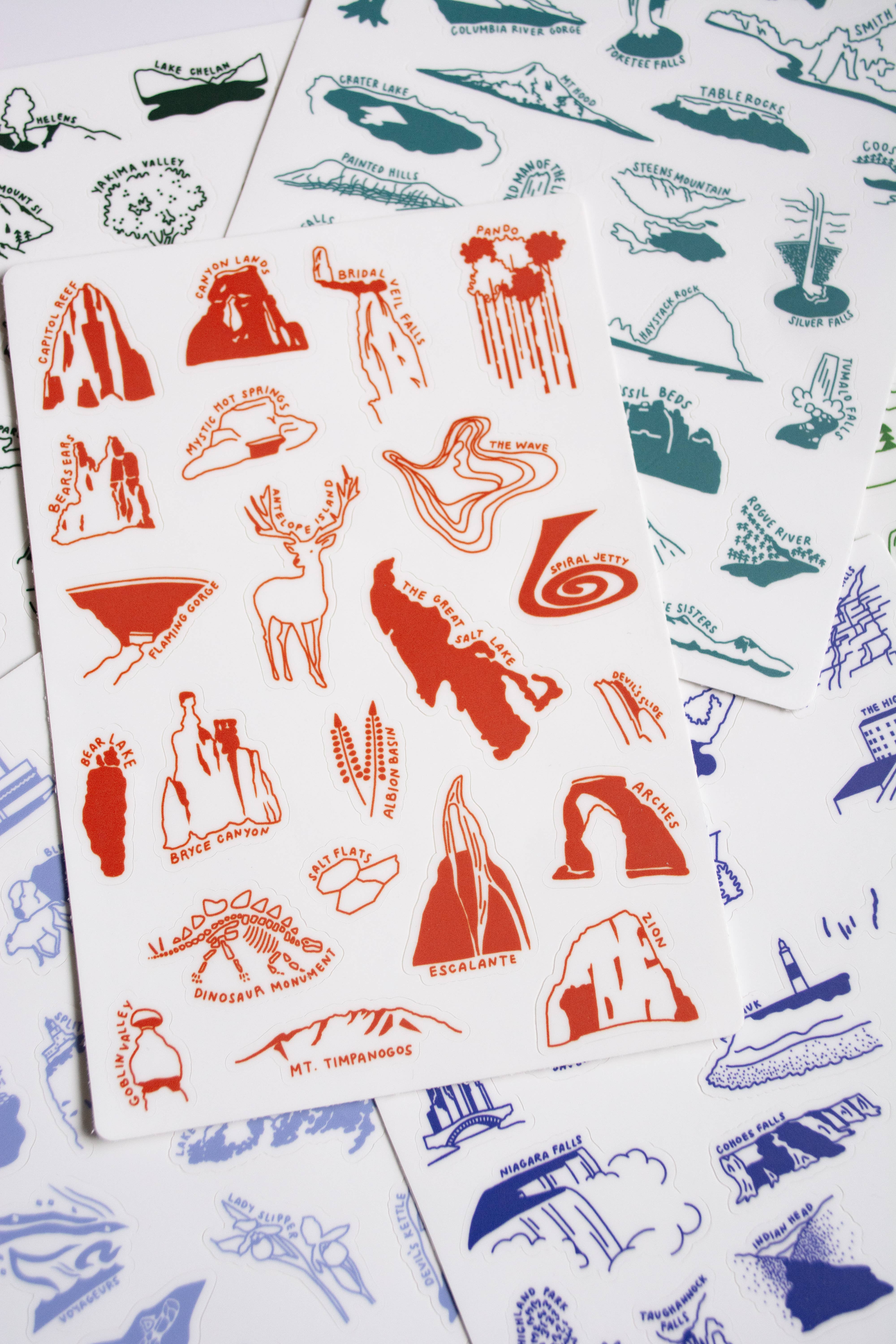 Traildust Goods - Vente Autocollant - Feuille d'autocollants pour la liste des sites naturels de l'État de New York2