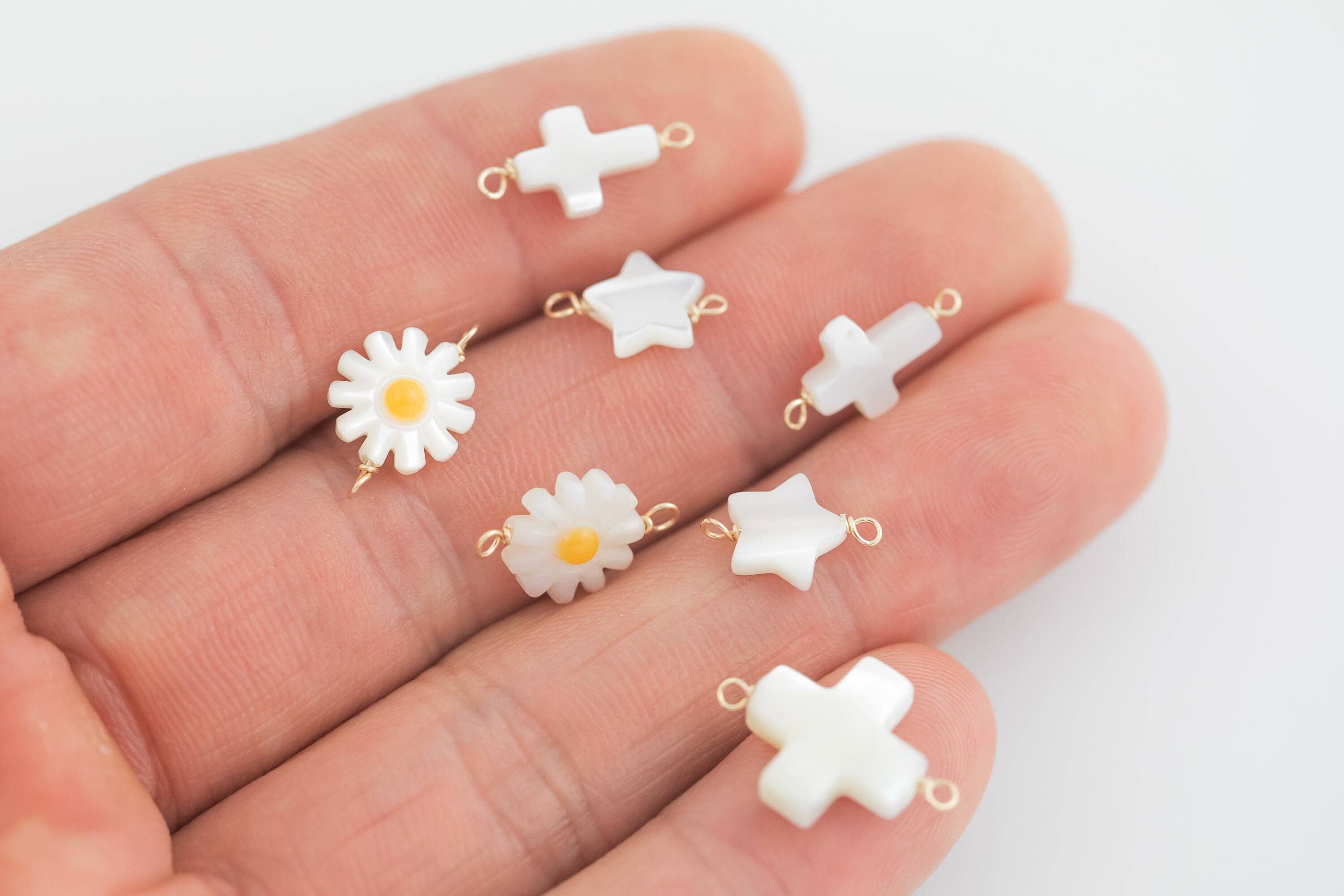 Beadboat1 - Wholesale Individual Charm/Pendant - USA Gold Filled Permanent Jewelry Connectors Clover Cross Fl2