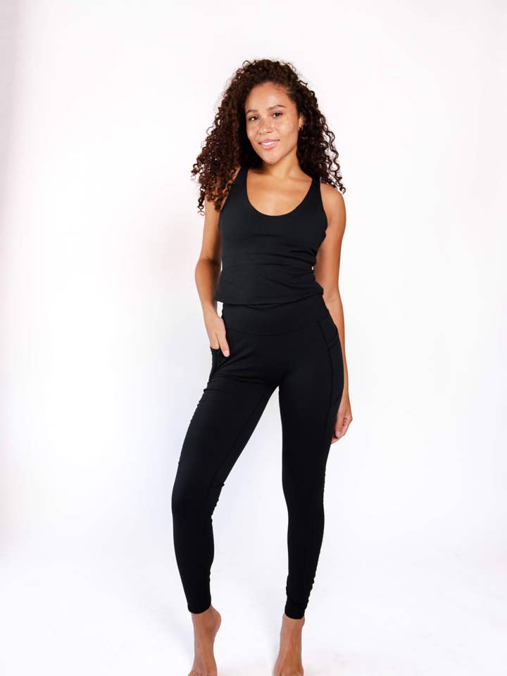 Non Stop Legging in Jet Black for wholesale by Yoga Democracy