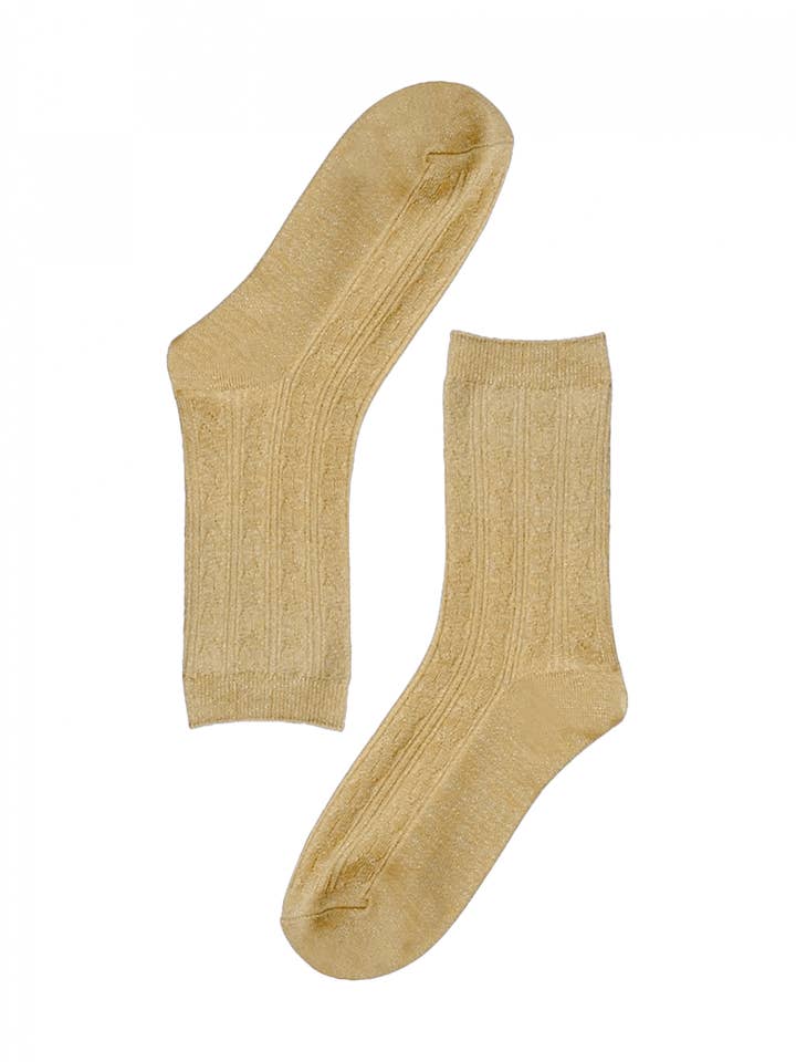 Calzini Argento Glitter a Righe Donna - Oro per la vendita all'ingrosso da parte di PINNED by K