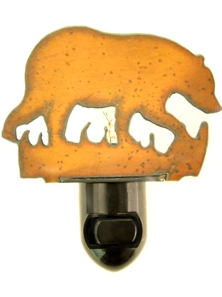 Black Bear lodge Image Night Light for wholesale by Universal Ironworks USA