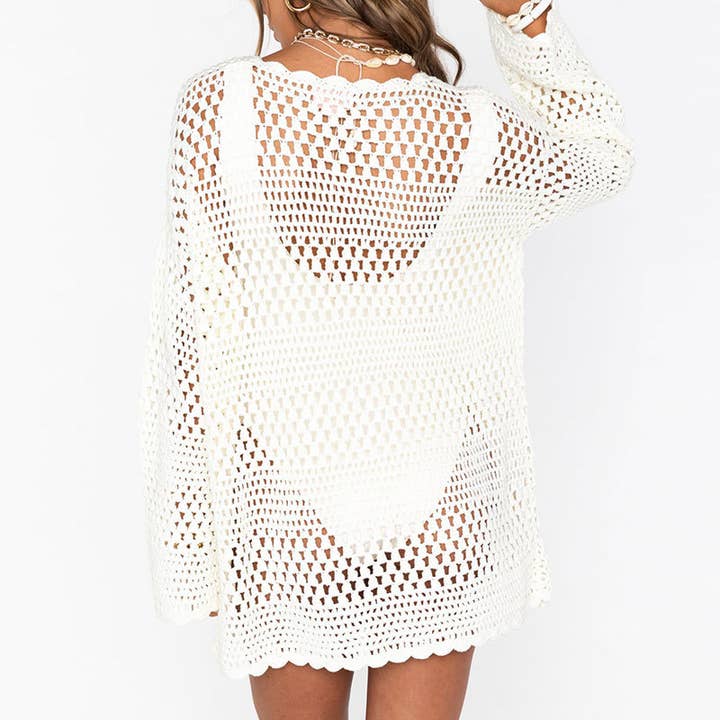 Rosa Clothing - Wholesale Swim Cover Up - Women's - Cut-Out Flared Sleeves Beach Cover-Up12