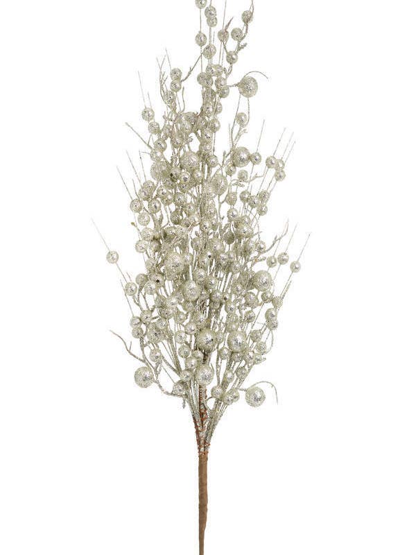 SPRAY BRANCH BERRY SILVER 31" for wholesale by Studio Specialties
