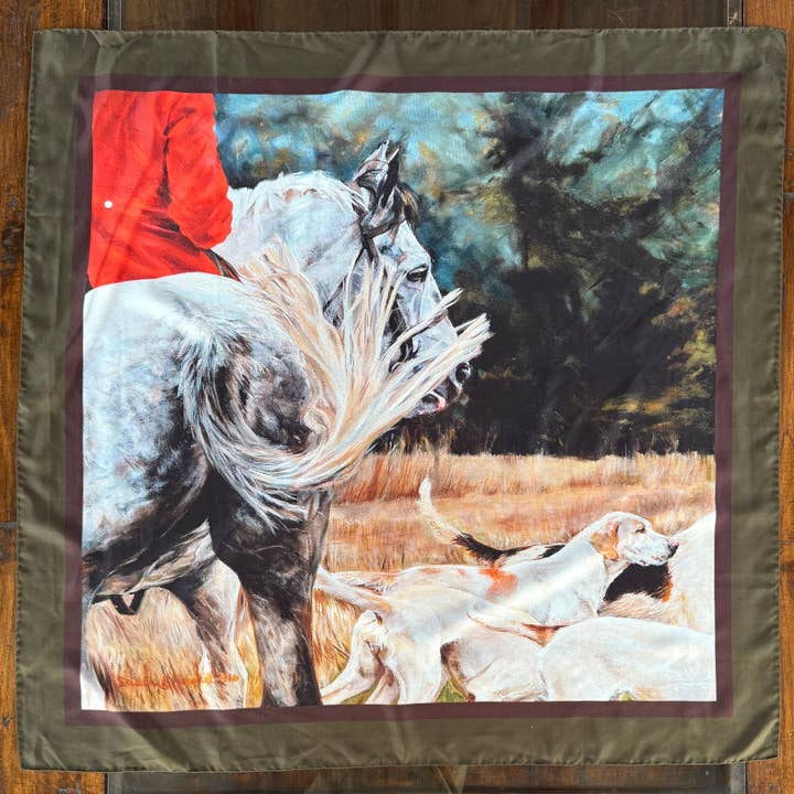 Silk Scarf - Horse & Hound for wholesale by Susel & Co