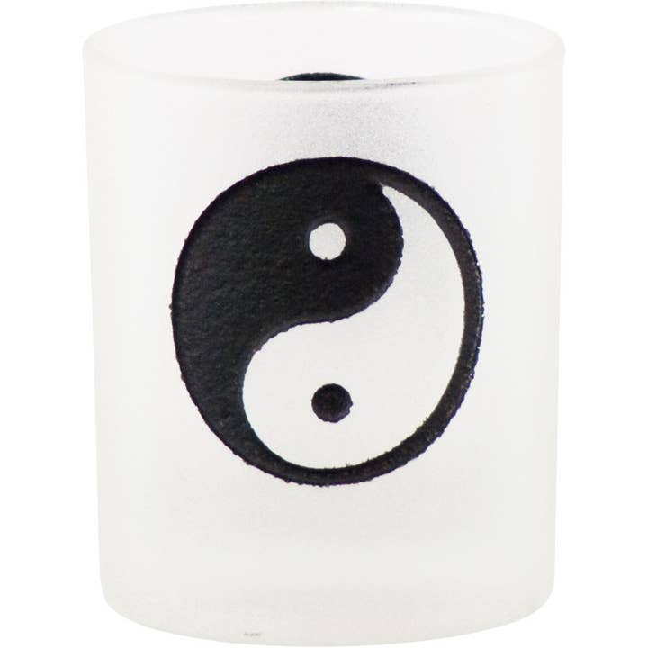 Etched Glass Votive Holder Yin-yang (Each) for wholesale by Kheops International