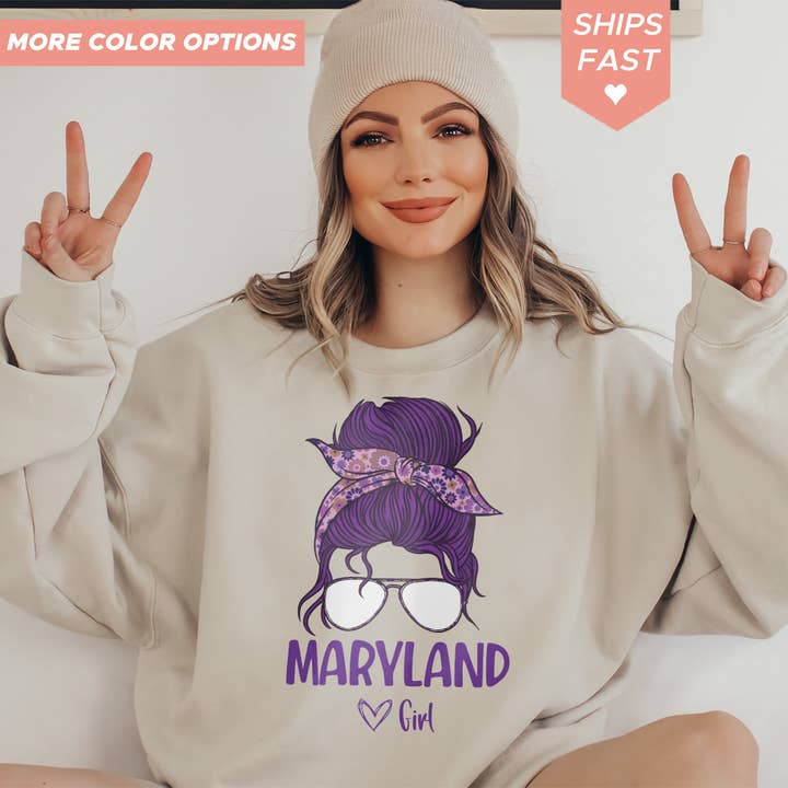 Maryland Girl Vintage Unisex T-Shirt: Retro Maryland Pride for wholesale by PositiveParty