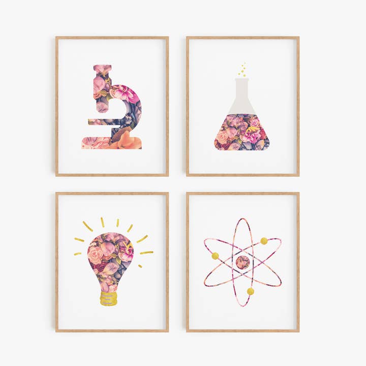Lot de 4 imprimés floraux pour la vente par Flip The Script Studios