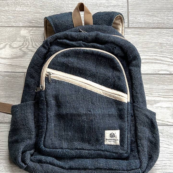 PuzzleStack – wholesale Backpack – Women's – Blue Kumari Pure Hemp Backpack8