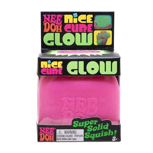 Showcase - Wholesale Squishy Toy - Kids & Baby - Nee Doh Nice Cube GLOW Squishy Fidget Stress Ball (1pc) Assorted Colors2
