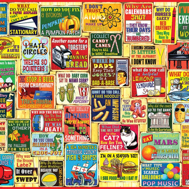 White Mountain Puzzles - Wholesale Puzzle - Adult - Dad Jokes (1932pz) - 1000 Piece Jigsaw Puzzle