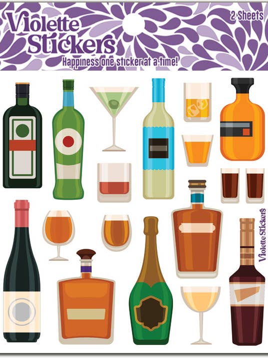 Adesivi Happy Hour K256 per la vendita all'ingrosso da parte di Violette Stickers