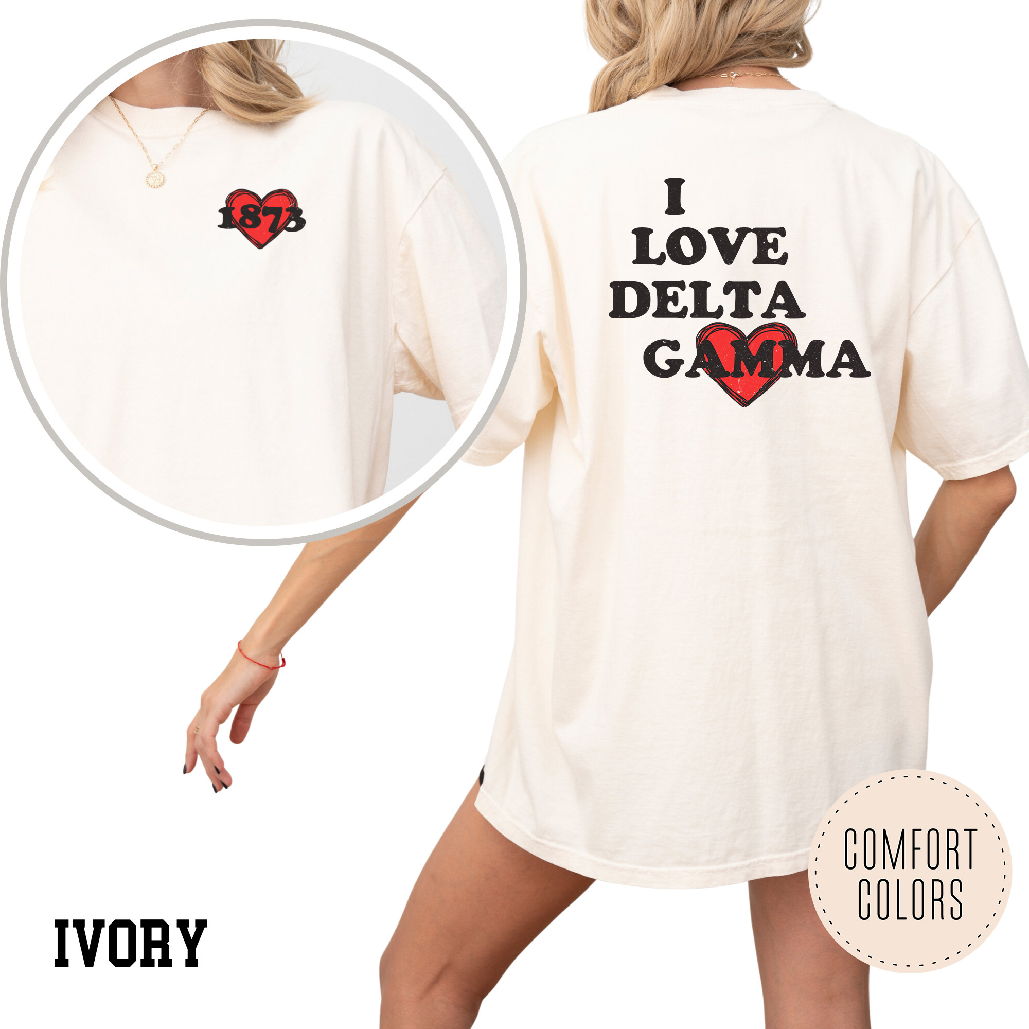 Kite and Crest - Wholesale Screen Printed T-Shirt - Women's - I Love Comfort Colors Sorority T-shirt11