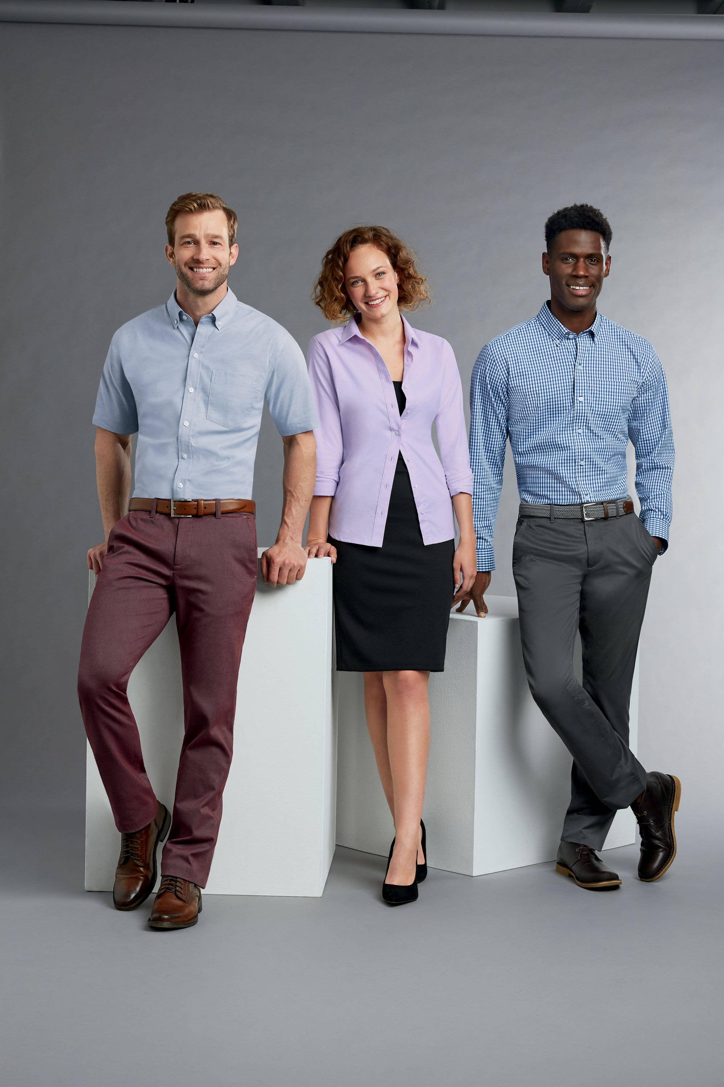 Cutter & Buck - Wholesale Button Down Shirt - Men's - Cutter & Buck Easy Care Stretch Gingham Long Slv Dress Shirt4