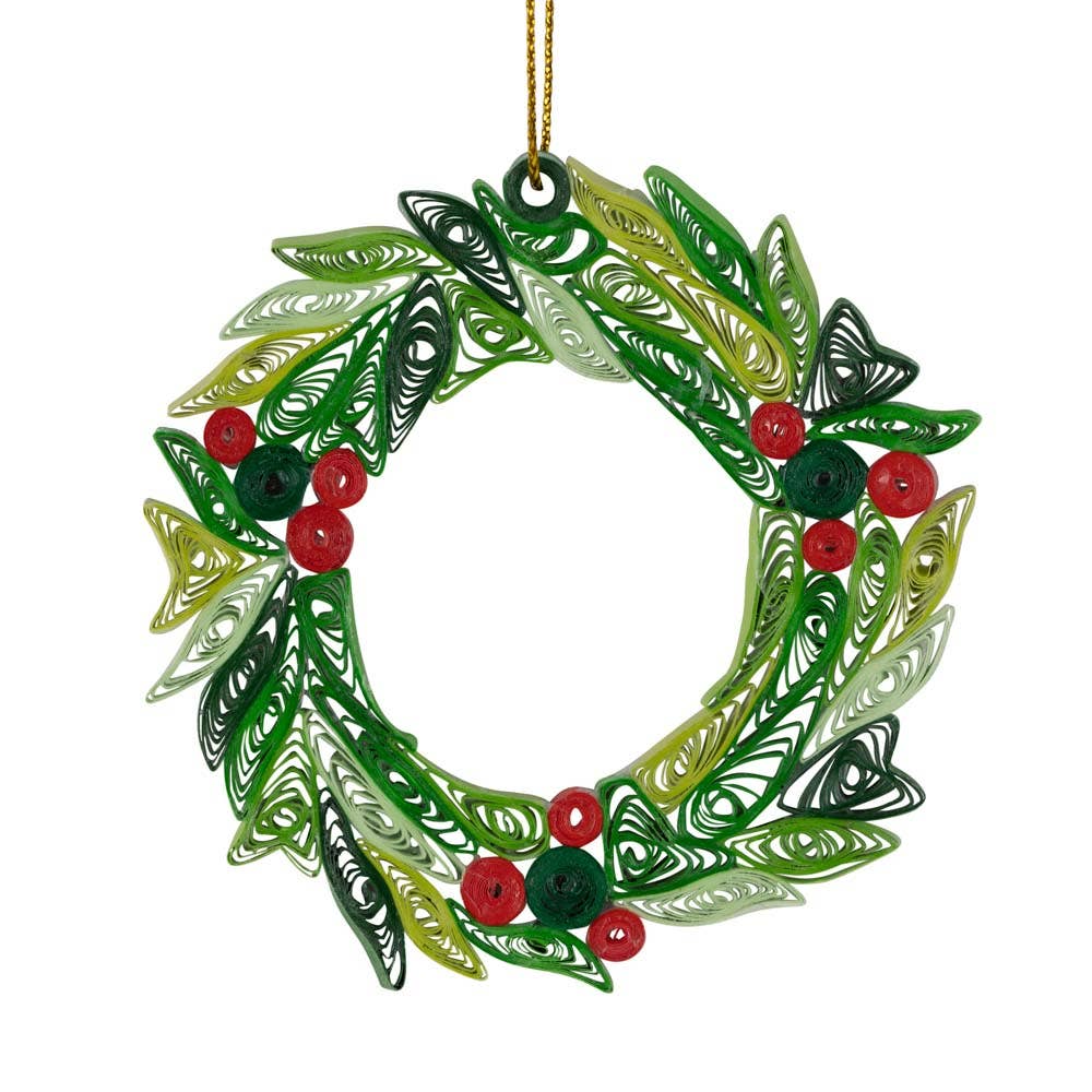 Ten Thousand Villages - Wholesale Ornament - Quill Wreath Ornament0