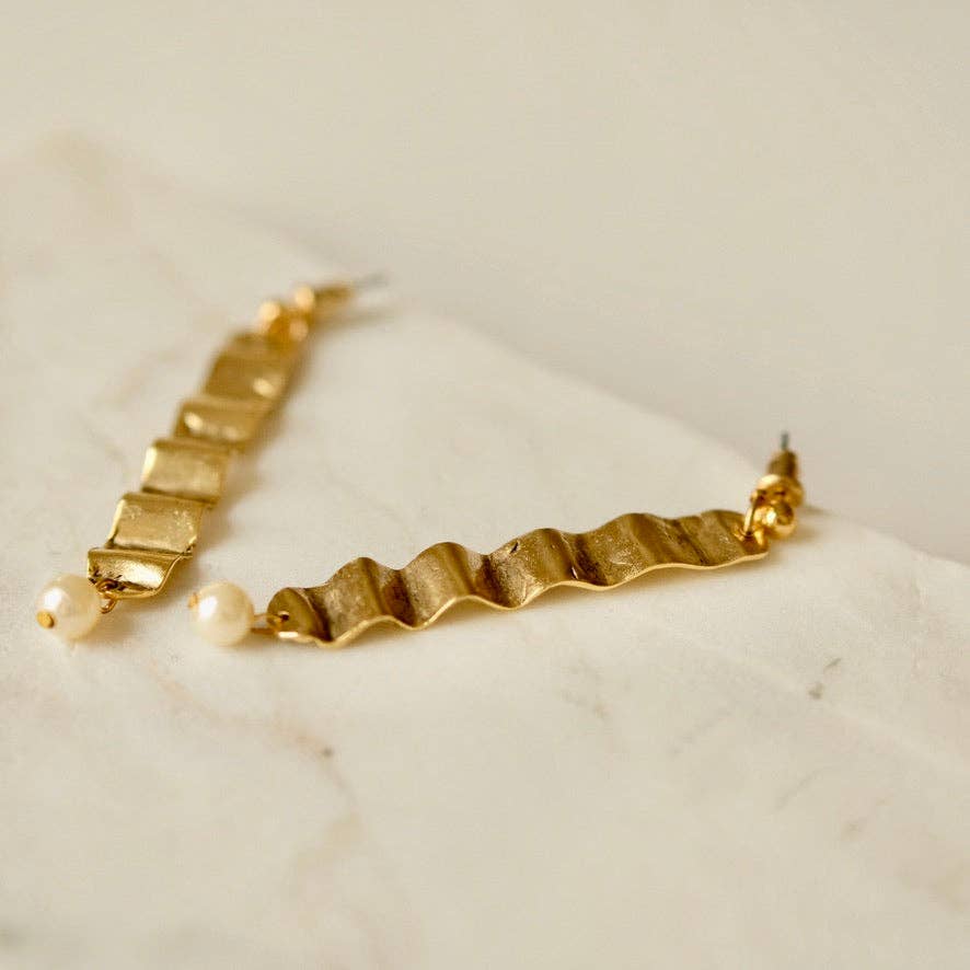 Tilly Doro - Wholesale Dangle Earrings - Wave & Pearl earrings1