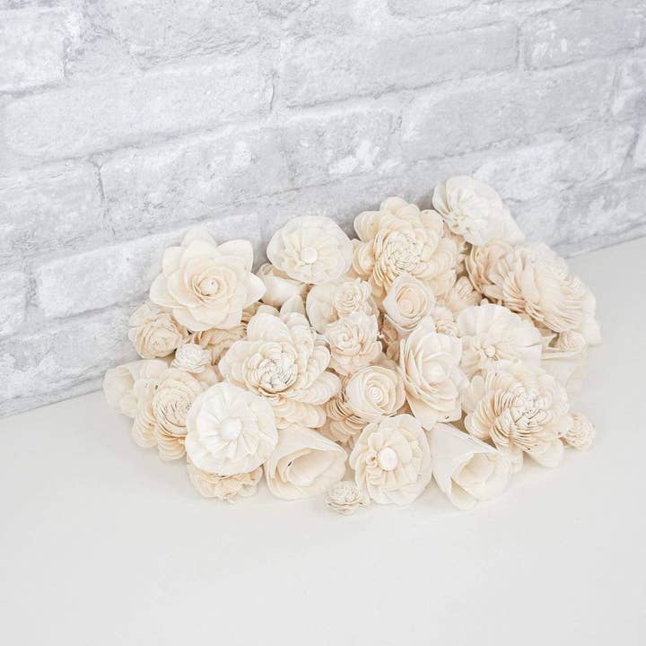 Sola Wood Flowers - Wholesale Artificial Flowers - 50 Random Assortment - No Bark