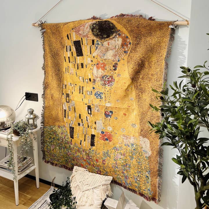 Peinture à l'huile abstraite couverture murale décorative fil d'or pour la vente par Haaro