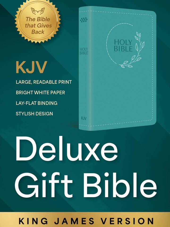 KJV Holy Bible: Deluxe Gift Bible - Turquoise Circle Leaf for wholesale by Independent Publishers Group