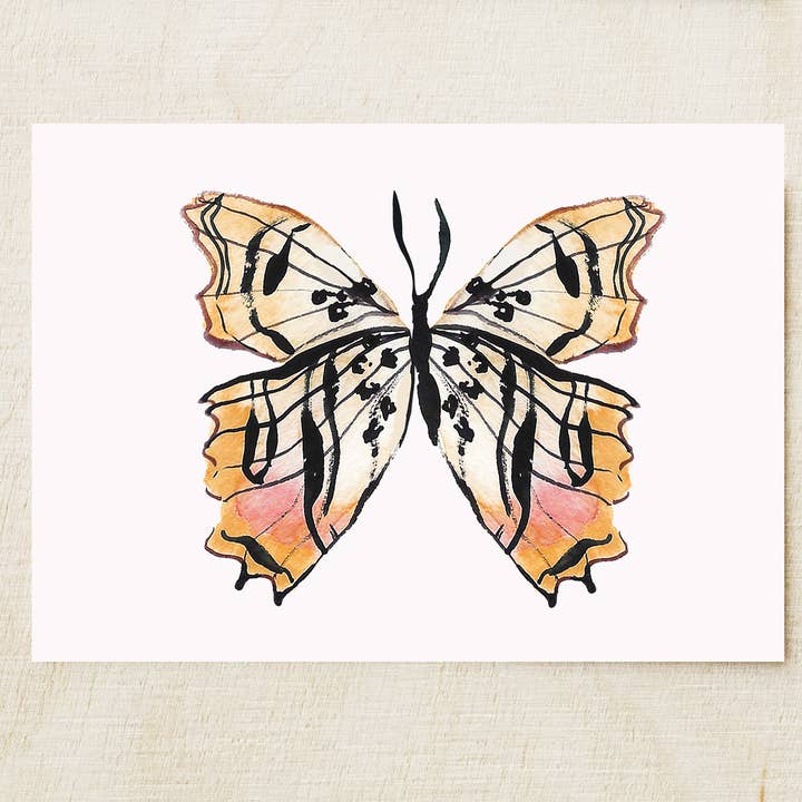 Estampado de mariposa naranja en acuarela para venta al por mayor de Honora Papers