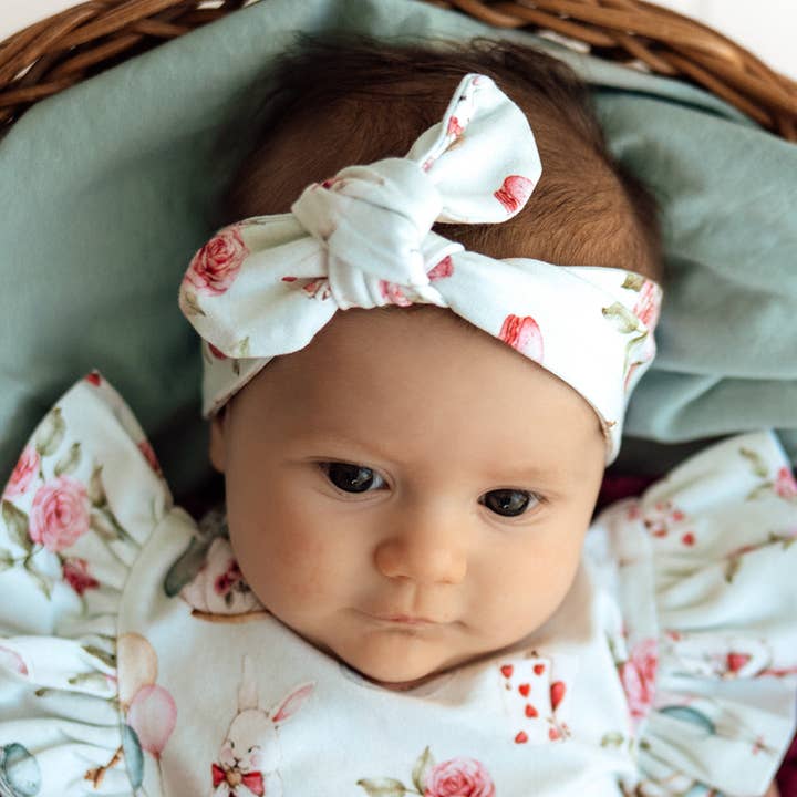 Snuggle Hunny - Wholesale Fashion Headband - Baby - White Rabbit Organic Topknot4