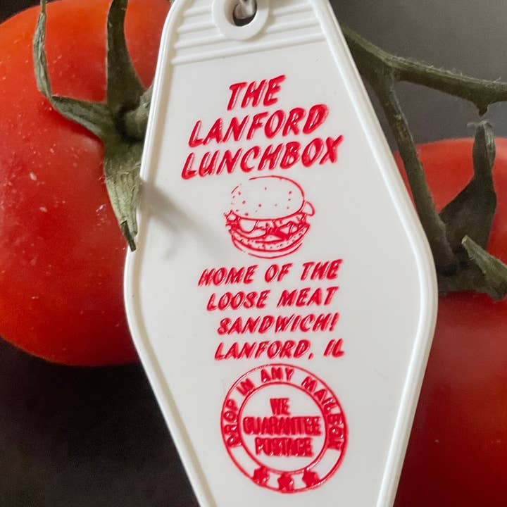 Motel Key Fob - Lanford Lunch Box (Roseanne) for wholesale by The 3 Sisters Design Co.