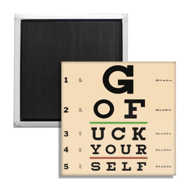 Eye Exam Chart Fridge Magnet for wholesale by Shady Front